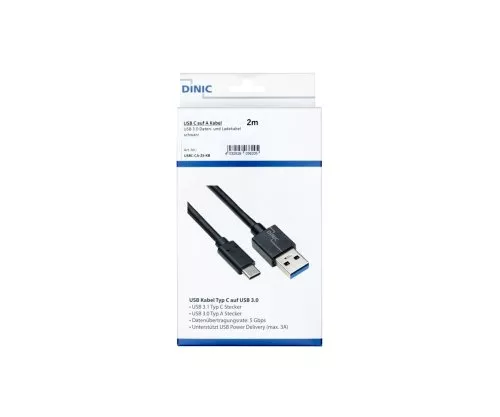USB 3.1 Cable C male to 3.0 A male, black, 2,00m